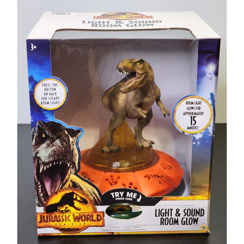 Jurassic World Dominion Tyrannosaurs Rex Roarin Rotating Room Glow‎ Night Light